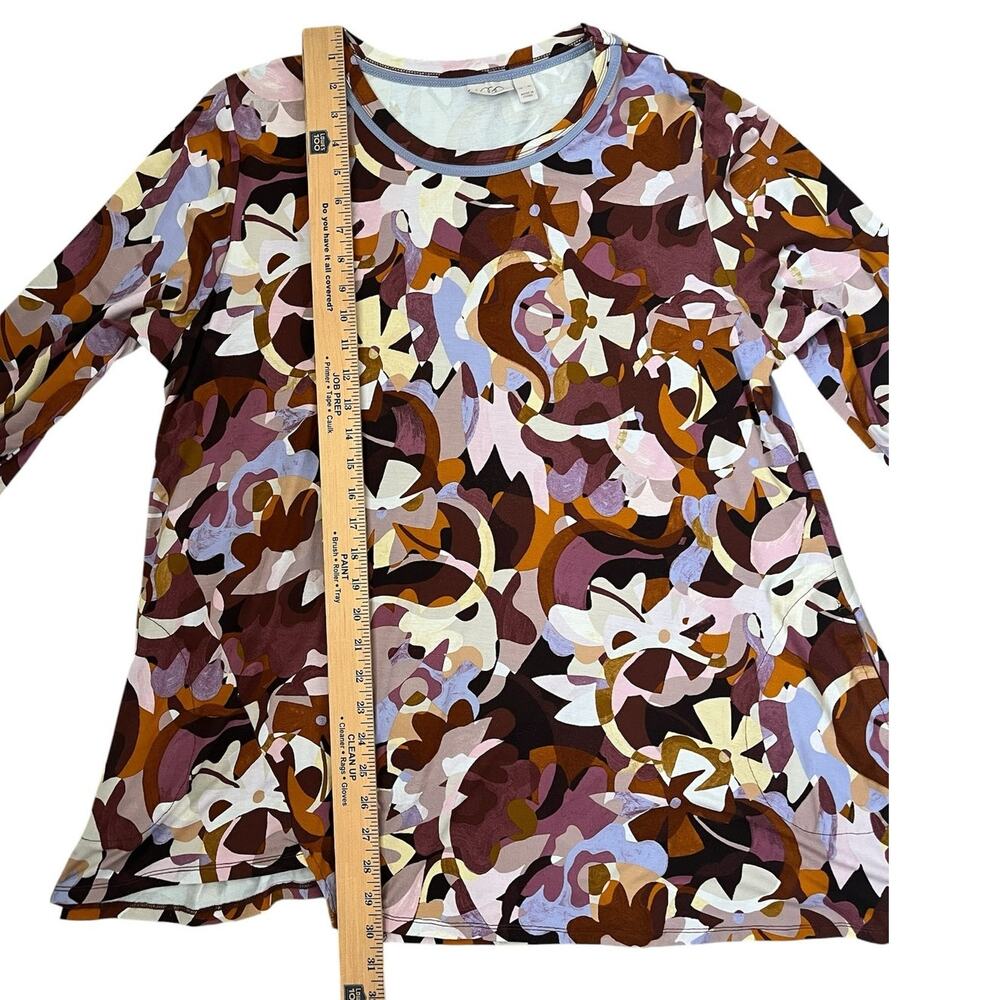 LOGO Lori Goldstein Tunic Top Long Sleeves Asymmetrical Shark Bite Stretchy XL - Picture 10 of 11